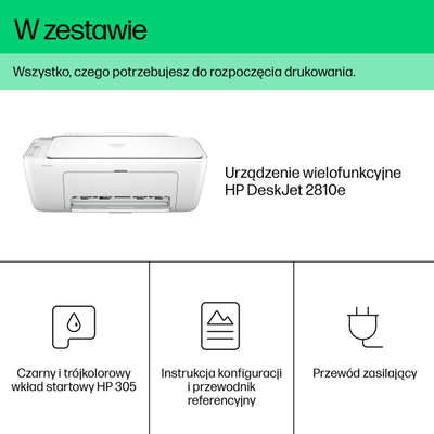 Printer multifunksional HP DeskJet 2810e, wireless, Color, i bardhë