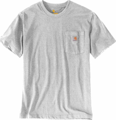 Bluzë Carhartt Workwear K87 Pocket, pambuk i trashë, për meshkuj, gri e çelët, XL