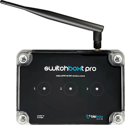 Modul i mençur Blebox switchBoxT PRO, 3 dalje, WiFi, gri