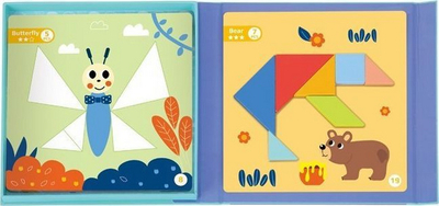 Lojë edukative tangram magnetik Magnetic Tangram Play, 22 x 22 x 3 cm, shumëngjyrësh