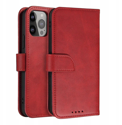 Kuti mbrojtëse PhoneLook Flip Case për Samsung Galaxy S25, me kapak magnetik, me xhepa kartash, e kuqe