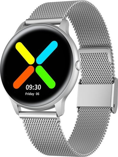 Smartwatch për gra G. Rossi SW015-3, ekran inteligjent, lidhje me telefon, argjend
