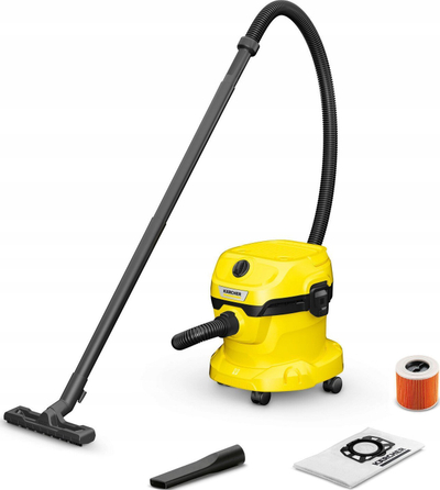 Fshesë me korent Kärcher WD 2 Plus V 12/6/18/C, 1000W, 12L, e verdhë