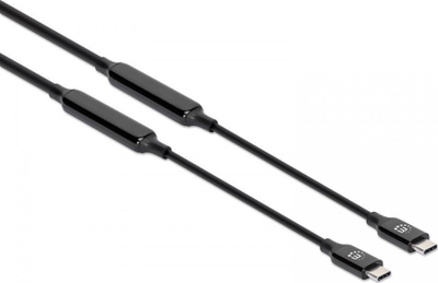 Kabllo USB C Manhattan, 3m, USB 3.2 Gen2 10Gbps, 3A Fast Charging, e zezë