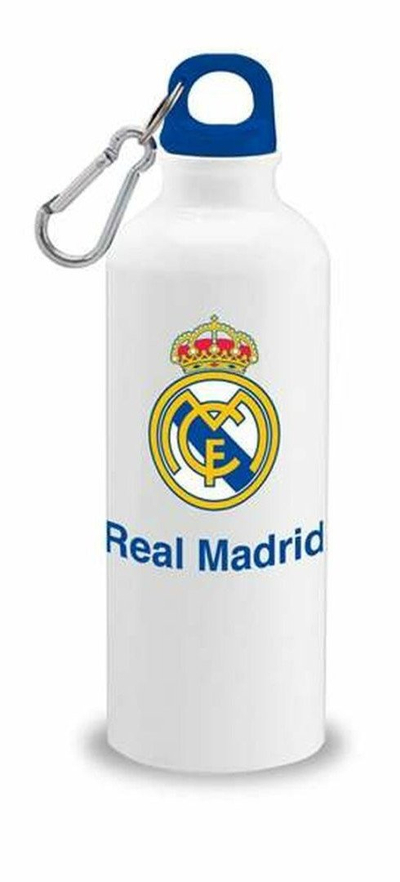 Шише за вода за деца Real Madrid Kids Licensing, алуминиум, со карабинер-копча, бело