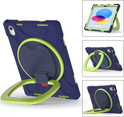 Mbulesë tableti Tech-Protect X-Armor për iPad 10.9 2022, me xham të fut më vete, me dorezë mbështetëse, blu-jeshile