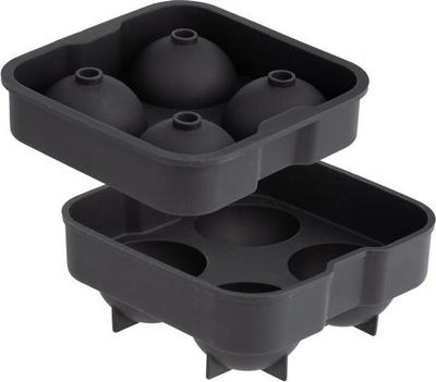 Kallëp akulli Viners Barware Round, silikon, 4 sfera, gri