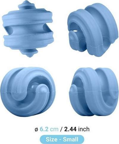 Lodër përtypëse për qen Chewtastic Gentle Geo Hex, prej gome natyrale, pastel blu