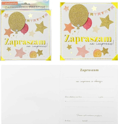 Ftesa Premium ZP Invitation, set me 5 copë, dekor me perlë