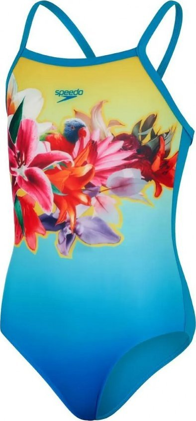 Kostum banje për goca Speedo Thinstrap Muscleback, EnduraBrite, printe tropikale, shumëngjyrësh