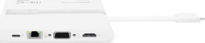 Docking station Dicota Portable 9 in 1, USB C, HDMI 4K, e bardhë
