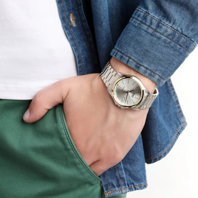 Ore burrash, çelik inox 33mm, quartz, 5 ATM, argjend