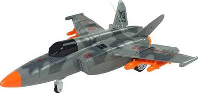Играчка авион со далечински управувач Leantoys MIG-25, 40MHz, воен, сива камуфлажа