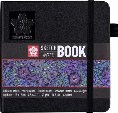 Fletore skicimi Sakura Sketch Note Book, 12 x 12 cm, 140 g, e zezë