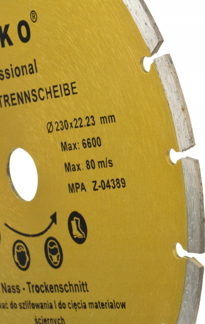 Disk prerës me diamant GEKO, i segmentuar, 230x22.2mm