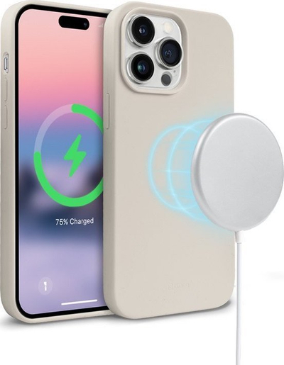 Maskë telefoni Crong Color Cover Magnetic, për iPhone 14 Pro Max, MagSafe, bezhë