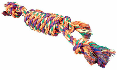 Lodër qenesh Duvoplus Cotton Rope, 2 nyje, pambuk, shumëngjyrëshe