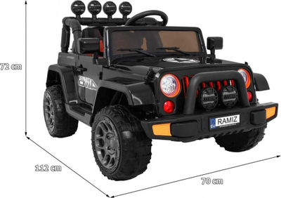 Veture elektrike lodër Ramiz Jeep Off-Road, 12V 10Ah, 4x4 me telekomandë, e zezë