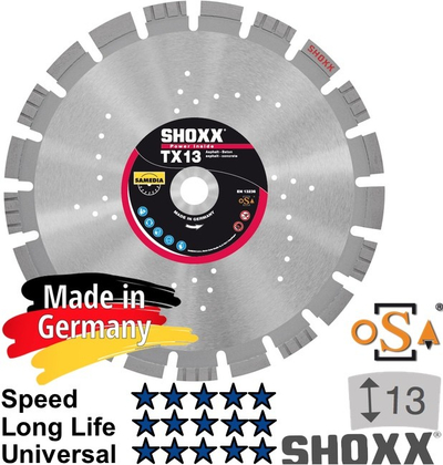 Disk diamanti ShoXX TX13 për asfalt edhe beton, profesionist, gri