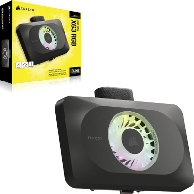 Bllok uji për GPU Corsair iCUE LINK XG3 RGB HYBRID, me RGB, për ftohje të lëngshme, i zi