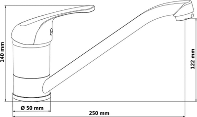 Славина за кујна Kitchen Faucet 94900, низок притисок, хромиран корпус, сребрена