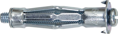 Dübel metalik Fischer HM S 4x45mm, për mure gipsi, paketim 50 copë, i argjendtë