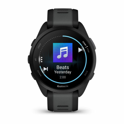 Ora inteligjente Garmin Forerunner 165 Music, GPS, AMOLED, e zezë