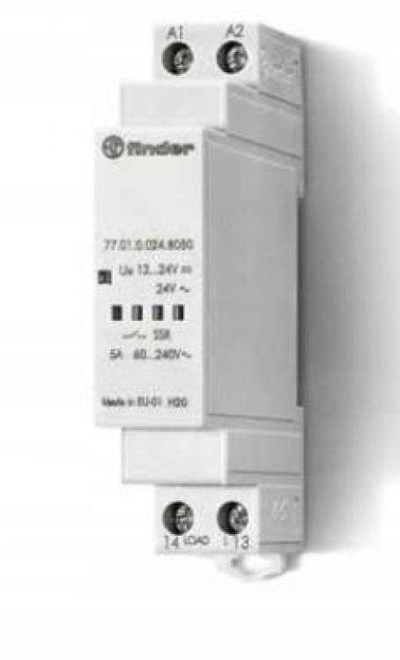 Rele solide modulare Finder 77.01.9.024.8050, për shina DIN, njëfazore