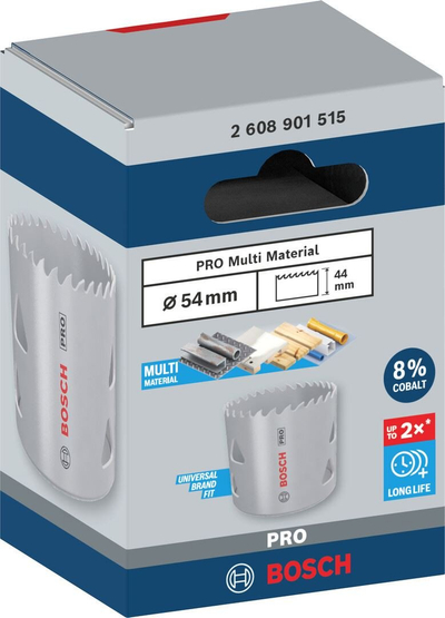Sharrë rrethore Bosch Pro Multi Material, 54mm, HSS me kobalt, gri