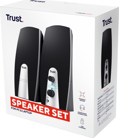 Altoparlantë Trust Basics 2.0, 2.0 kanale, për PC, të zinj
