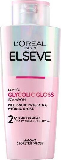 Shampo për flokë Loréal Paris Elseve Glycolic Gloss, për flokë pa shkëlqim, 200 ml