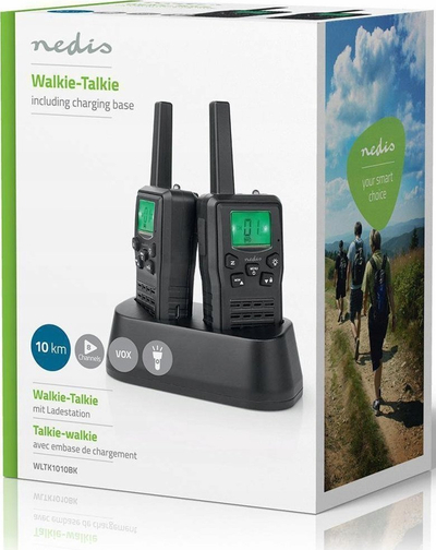 Walkie talkie Nedis WLTK1010BK, 10 km, 8 kanale, i zi