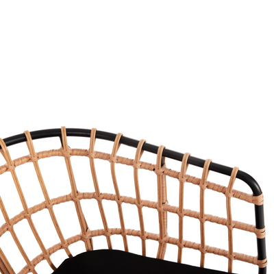 Karrige oborri Allegra HM5456 11, metal, wicker, bezhë e zezë
