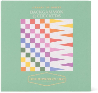 Lojë tavëll Printworks The Art of Backgammon, dizajn modern, e lehtë për ta marrë me vete, ngjyrë korale