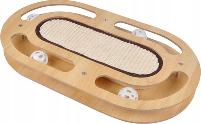 Lodër interaktive për mace Love Story Interactive Natural Cat Game, 45x25x4 cm, dru natyral