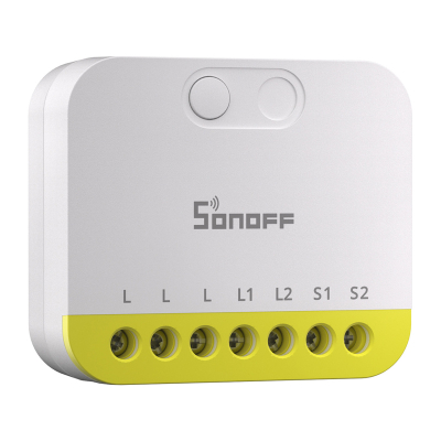 Çelës i mençur Zigbee Sonoff MINI DUO-L, 2 kanale, pa tel neutral, i bardhë
