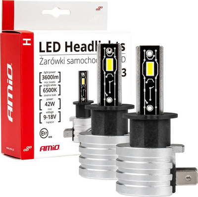 Llamba LED për veturë AMiO H3 H-mini, 6500K snow white, set 2 copë, e bardhë