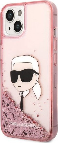 Mbulesë telefoni Karl Lagerfeld KLHCP14MLNKHCP për iPhone 14 Plus, hardcase, efekt Liquid Glitter, rozë
