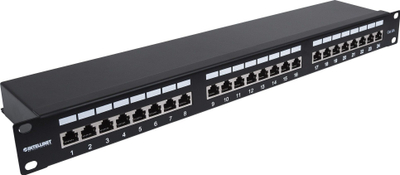 Patch panel Intellinet Cat6a FTP, 24 porta, 1U, i zi