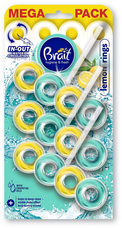 Freskues tualeti BRAIT WC Block 2 Phase Rings Lemon, 3 x 40g