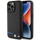 Kapak telefoni BMW Leather Carbon Blue Line për iPhone 15 Pro Max, lëkurë karboni, i zi me vijë blu