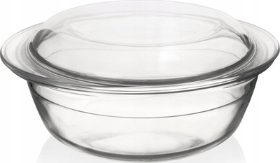 Enë qelqi rezistente Orion, me kapak, 2.2L, 27x23x11.5cm, transparente