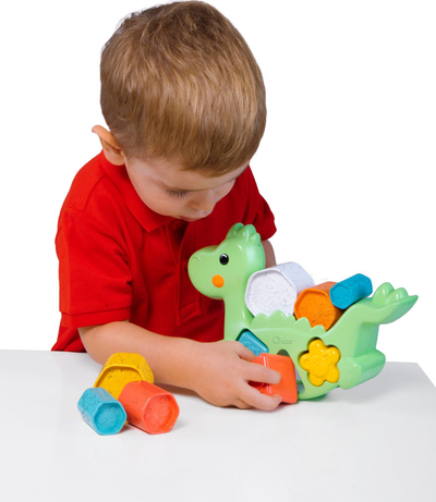 Lodër edukative Chicco ECO+ Sorter Puzzle Dino, 2n1, shumëngjyrëshe