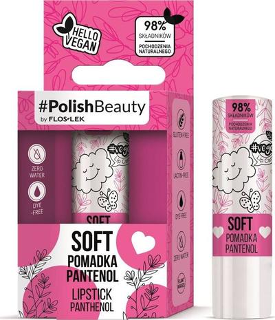 Balsam buzësh FlosLek Vege Lip Care Soft, me panthenol, 4.1g