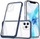 Kllëf telefoni Hurtel Hybrid Armor për iPhone 11 Pro, transparent me kornizë blu
