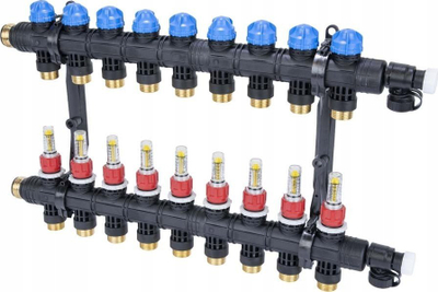 Manifold ngrohjeje Afriso EF1 K 9, 9 qarqe, G1, i zi