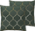 Set jastëkësh për zbukurim Beliani ALYSSUM, 45 x 45 cm, kadife, jeshile e errët