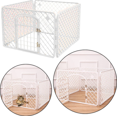 Box loje i palosshëm për qen LEAN Toys, 90 x 60 x 60 cm, i bardhë