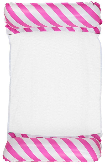 Dyshek uji Lean Water Hammock, i frymshëm, 120x70cm, i bardhë me rozë