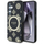 Kapak telefoni Guess 4G Background Peony MagSafe për Samsung Galaxy S25, TPU PC, i zi me ari